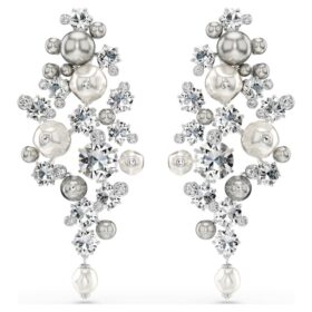 Constella Earrings Crystal Pearl, Round Cut, White, Rhodium Plated Constella Earrings Crystal Pearl, Round Cut, White, Rhodium Plated
