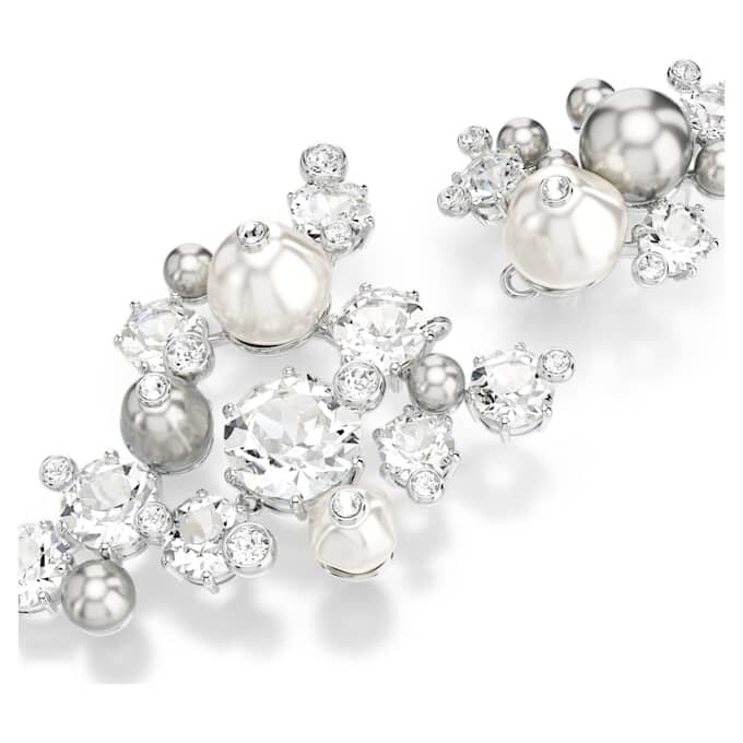 Constella Earrings Crystal Pearl, Round Cut, White, Rhodium Plated Constella Earrings Crystal Pearl, Round Cut, White, Rhodium Plated