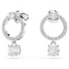 Constella Hoop Earrings Round Cut, White, Rhodium Plated Constella Hoop Earrings Round Cut, White, Rhodium Plated