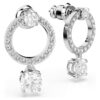 Constella Hoop Earrings Round Cut, White, Rhodium Plated Constella Hoop Earrings Round Cut, White, Rhodium Plated