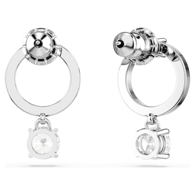 Constella Hoop Earrings Round Cut, White, Rhodium Plated Constella Hoop Earrings Round Cut, White, Rhodium Plated