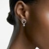 Constella Hoop Earrings Round Cut, White, Rhodium Plated Constella Hoop Earrings Round Cut, White, Rhodium Plated