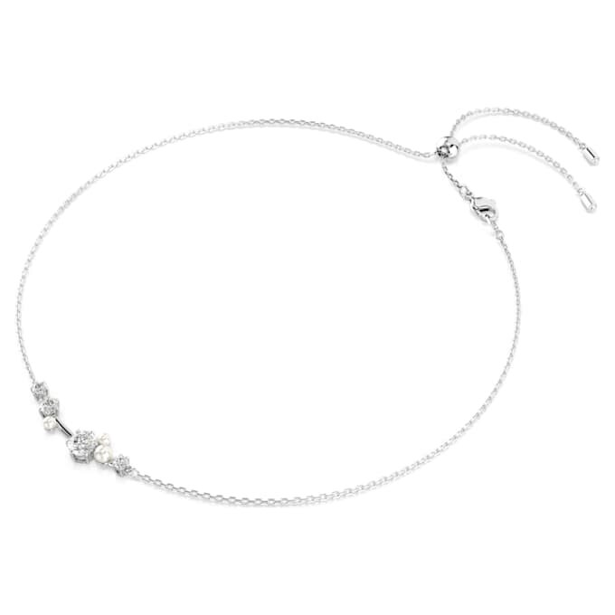 Constella Necklace Crystal Pearl, Round Cuts, White, Rhodium Plated Constella Necklace Crystal Pearl, Round Cuts, White, Rhodium Plated