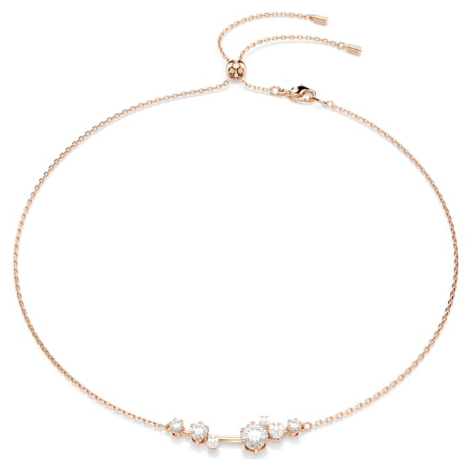 Constella Necklace Crystal Pearl, Round Cuts, White, Rose Gold-Tone Plated Constella Necklace Crystal Pearl, Round Cuts, White, Rose Gold-Tone Plated