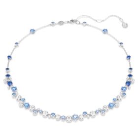 Constella Necklace Mixed Cuts, Blue, Rhodium Plated