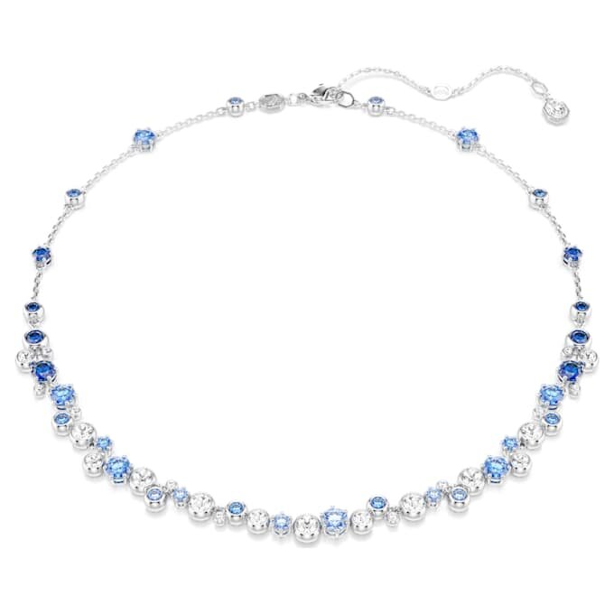 Constella Necklace Mixed Cuts, Blue, Rhodium Plated Constella Necklace Mixed Cuts, Blue, Rhodium Plated