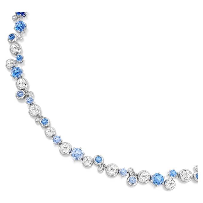 Constella Necklace Mixed Cuts, Blue, Rhodium Plated Constella Necklace Mixed Cuts, Blue, Rhodium Plated