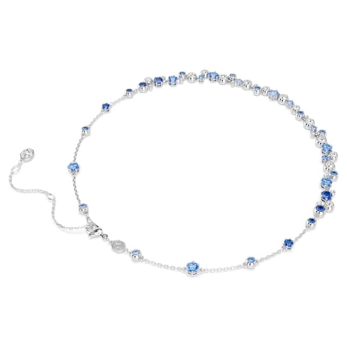 Constella Necklace Mixed Cuts, Blue, Rhodium Plated Constella Necklace Mixed Cuts, Blue, Rhodium Plated