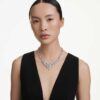 Constella Necklace Mixed Cuts, Clasp, White, Rhodium Plated