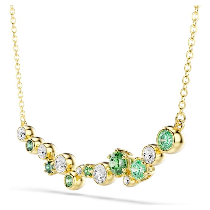 Constella Necklace Mixed Cuts, Green, Gold-Tone Plated Constella Necklace Mixed Cuts, Green, Gold-Tone Plated