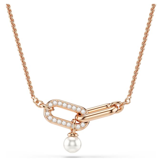 Constella Pendant Crystal Pearl, Round Cut, White, Rose Gold-Tone Plated Constella Pendant Crystal Pearl, Round Cut, White, Rose Gold-Tone Plated