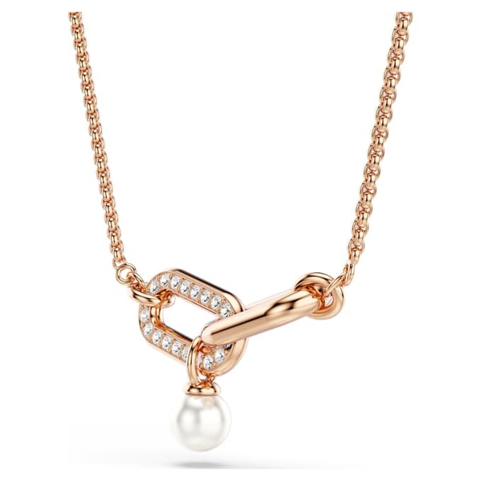 Constella Pendant Crystal Pearl, Round Cut, White, Rose Gold-Tone Plated Constella Pendant Crystal Pearl, Round Cut, White, Rose Gold-Tone Plated
