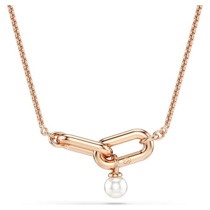 Constella Pendant Crystal Pearl, Round Cut, White, Rose Gold-Tone Plated Constella Pendant Crystal Pearl, Round Cut, White, Rose Gold-Tone Plated