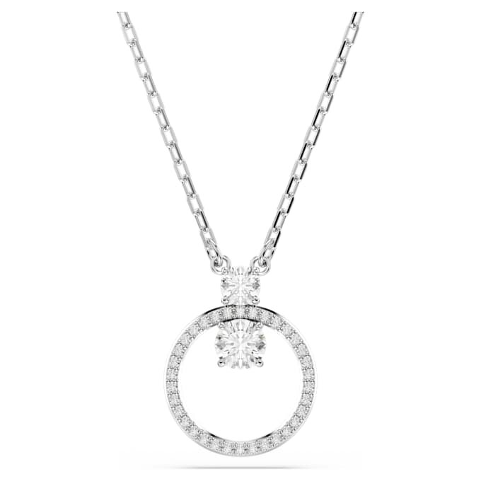 Constella Pendant Pavé, Round Cut, White, Rhodium Plated Constella Pendant Pavé, Round Cut, White, Rhodium Plated