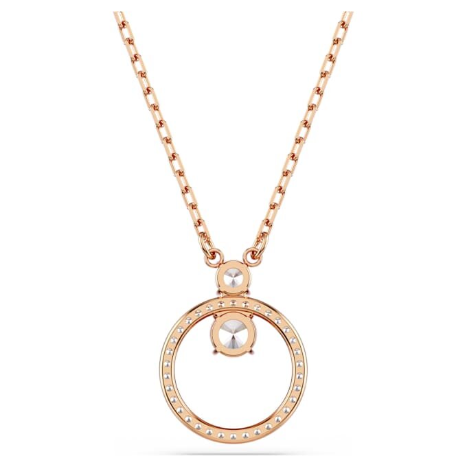 Constella Pendant Pavé, Round Cut, White, Rose Gold-Tone Plated Constella Pendant Pavé, Round Cut, White, Rose Gold-Tone Plated