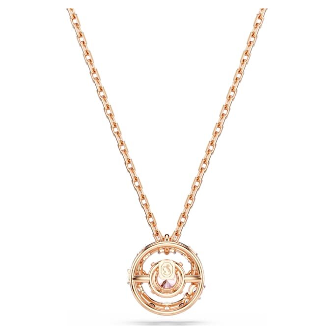 Constella Pendant Round Cut, Dancing Stone, Pink, Rose Gold-Tone Plated Constella Pendant Round Cut, Dancing Stone, Pink, Rose Gold-Tone Plated