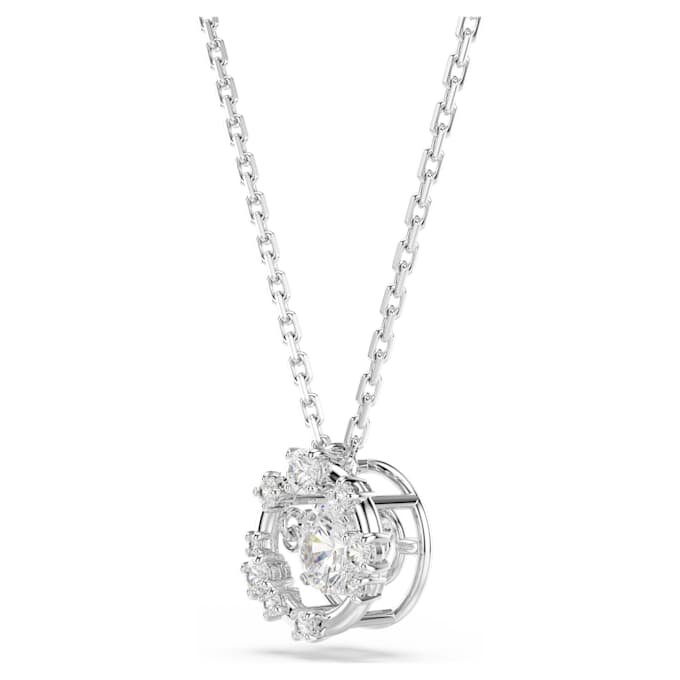 Constella Pendant Round Cut, Dancing Stone, White, Rhodium Plated Constella Pendant Round Cut, Dancing Stone, White, Rhodium Plated