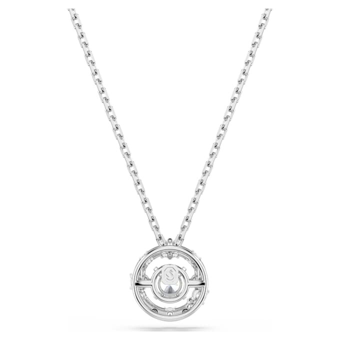 Constella Pendant Round Cut, Dancing Stone, White, Rhodium Plated Constella Pendant Round Cut, Dancing Stone, White, Rhodium Plated
