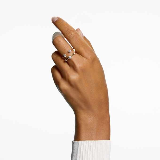 Constella Ring Set (2), Round Cut, White, Gold-Tone Plated Constella Ring Set (2), Round Cut, White, Gold-Tone Plated