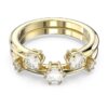 Constella Ring Set (2), Round Cut, White, Gold-Tone Plated Constella Ring Set (2), Round Cut, White, Gold-Tone Plated