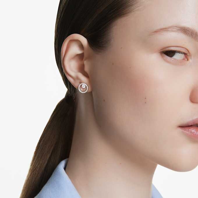 Constella Stud Earrings Round Cut, White, Rhodium Plated Constella Stud Earrings Round Cut, White, Rhodium Plated
