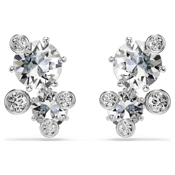Constella Stud Earrings Round Cut, White, Rhodium Plated Constella Stud Earrings Round Cut, White, Rhodium Plated
