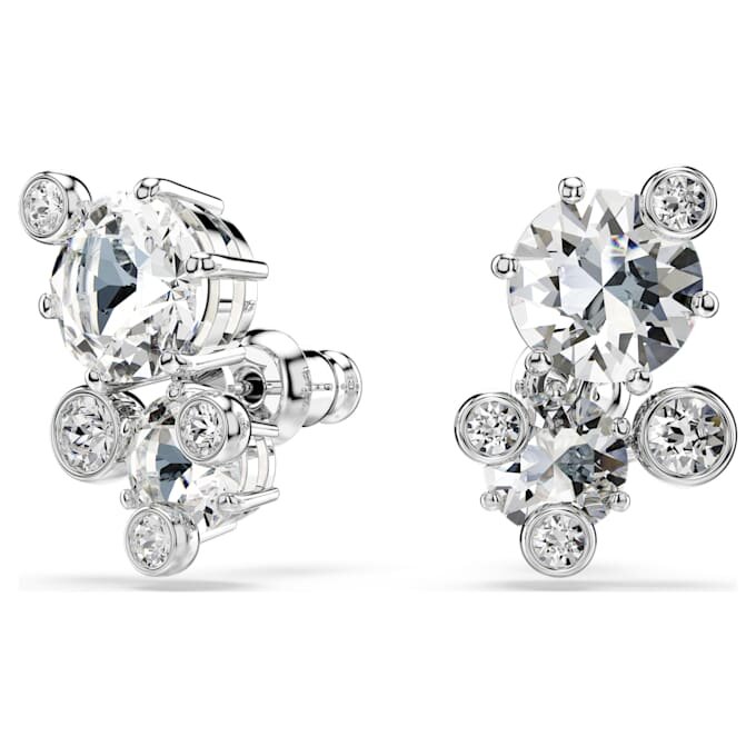 Constella Stud Earrings Round Cut, White, Rhodium Plated Constella Stud Earrings Round Cut, White, Rhodium Plated