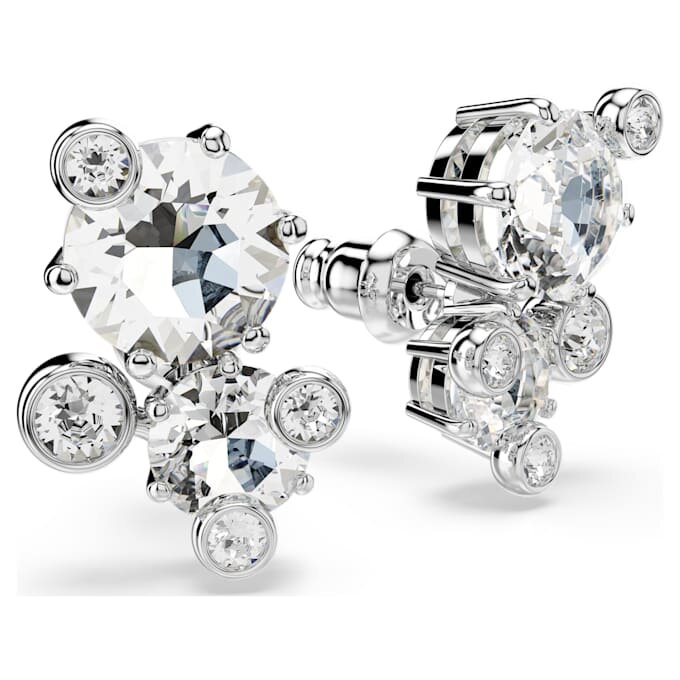 Constella Stud Earrings Round Cut, White, Rhodium Plated Constella Stud Earrings Round Cut, White, Rhodium Plated