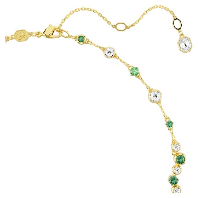 Constella Y Necklace Mixed Cuts, Green, Gold-Tone Plated Constella Y Necklace Mixed Cuts, Green, Gold-Tone Plated