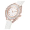 Crystalline Aura Watch Swiss Made, Leather Strap, White, Rose Gold-Tone Finish Crystalline Aura Watch Swiss Made, Leather Strap, White, Rose Gold-Tone Finish