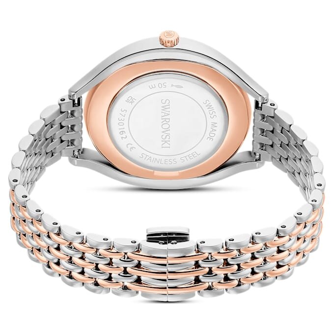 Crystalline Aura Watch Swiss Made, Metal Bracelet, Rose Gold Tone, Mixed Metal Finish Crystalline Aura Watch Swiss Made, Metal Bracelet, Rose Gold Tone, Mixed Metal Finish