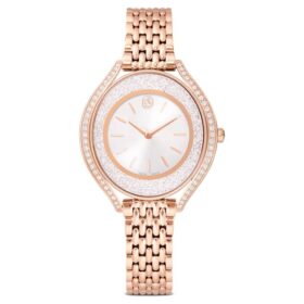 Crystalline Aura Watch Swiss Made, Metal Bracelet, Rose Gold Tone, Rose Gold-Tone Finish
