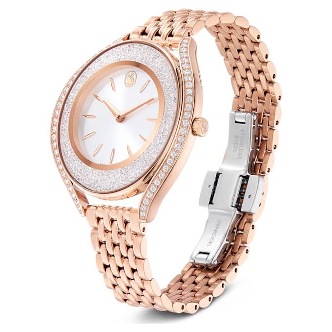Crystalline Aura Watch Swiss Made, Metal Bracelet, Rose Gold Tone, Rose Gold-Tone Finish Crystalline Aura Watch Swiss Made, Metal Bracelet, Rose Gold Tone, Rose Gold-Tone Finish