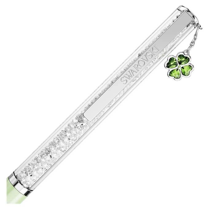 Crystalline Ballpoint Pen Clover, Green, Green Lacquered, Chrome Plated Crystalline Ballpoint Pen Clover, Green, Green Lacquered, Chrome Plated