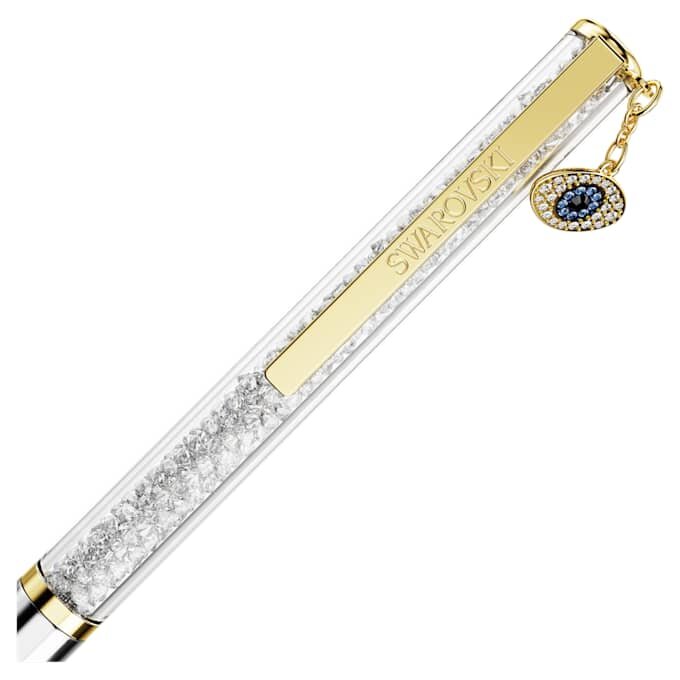 Crystalline Ballpoint Pen Evil Eye, Gold Tone, Mixed Metal Finish Crystalline Ballpoint Pen Evil Eye, Gold Tone, Mixed Metal Finish