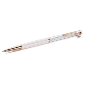 Crystalline Ballpoint Pen Heart, Pink, Pink Lacquered, Rose Gold-Tone Plated