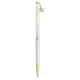 Crystalline Ballpoint Pen Horse Shoe, White, White Lacquered, Gold-Tone Plated