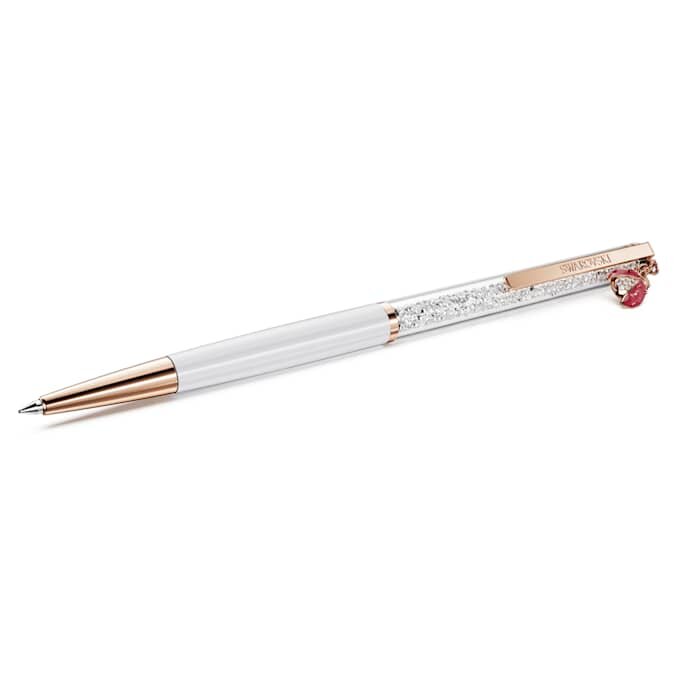 Crystalline Ballpoint Pen Ladybug, White, Red Lacquered, Rose Gold-Tone Plated Crystalline Ballpoint Pen Ladybug, White, Red Lacquered, Rose Gold-Tone Plated