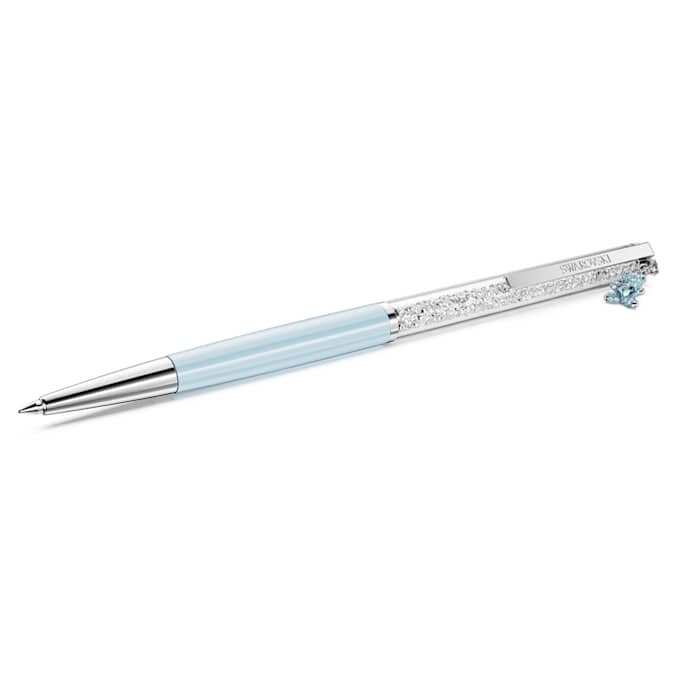 Crystalline Ballpoint Pen Teddy, Blue, Blue Lacquered, Chrome Plated Crystalline Ballpoint Pen Teddy, Blue, Blue Lacquered, Chrome Plated