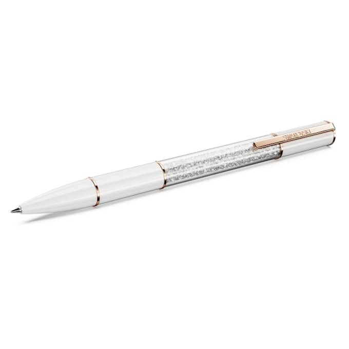 Crystalline Ballpoint Pen White, Rose Gold-Tone Plated Crystalline Ballpoint Pen White, Rose Gold-Tone Plated