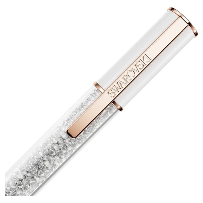Crystalline Ballpoint Pen White, Rose Gold-Tone Plated Crystalline Ballpoint Pen White, Rose Gold-Tone Plated