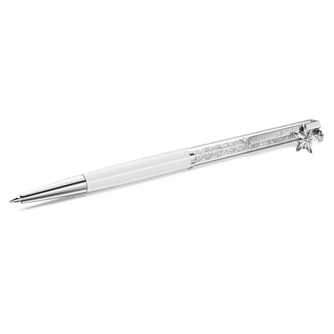 Crystalline Ballpoint Pen White, White Lacquered, Chrome Plated Crystalline Ballpoint Pen White, White Lacquered, Chrome Plated