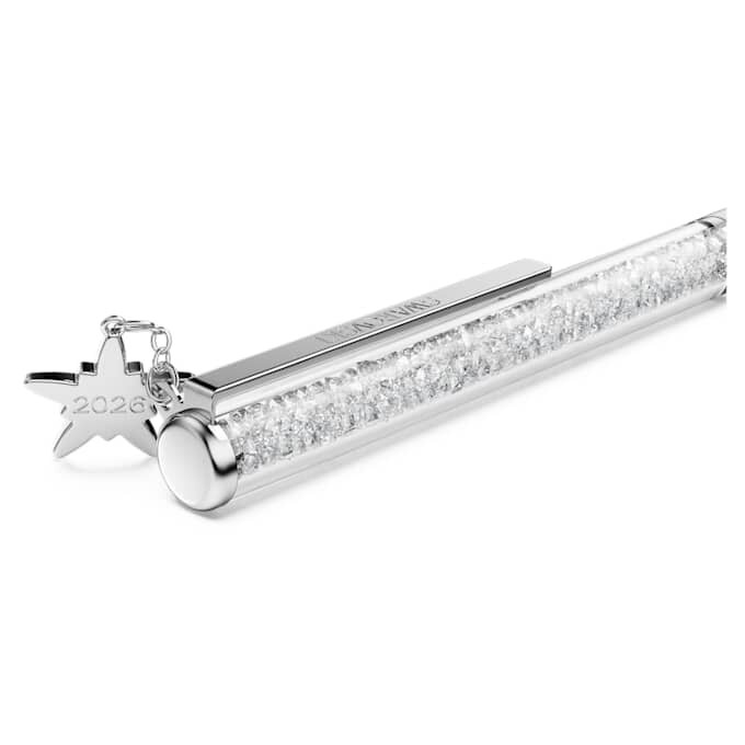 Crystalline Ballpoint Pen White, White Lacquered, Chrome Plated Crystalline Ballpoint Pen White, White Lacquered, Chrome Plated