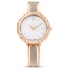 Crystalline Bangle Watch Swiss Made, Metal Bracelet, Beige, Rose Gold-Tone Finish Crystalline Bangle Watch Swiss Made, Metal Bracelet, Beige, Rose Gold-Tone Finish
