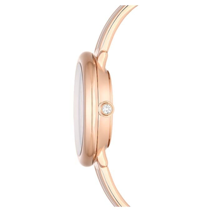 Crystalline Bangle Watch Swiss Made, Metal Bracelet, Beige, Rose Gold-Tone Finish Crystalline Bangle Watch Swiss Made, Metal Bracelet, Beige, Rose Gold-Tone Finish