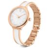 Crystalline Bangle Watch Swiss Made, Metal Bracelet, White, Rose Gold-Tone Finish Crystalline Bangle Watch Swiss Made, Metal Bracelet, White, Rose Gold-Tone Finish
