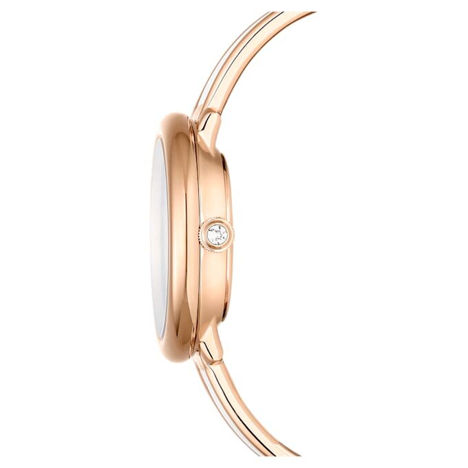 Crystalline Bangle Watch Swiss Made, Metal Bracelet, White, Rose Gold-Tone Finish Crystalline Bangle Watch Swiss Made, Metal Bracelet, White, Rose Gold-Tone Finish