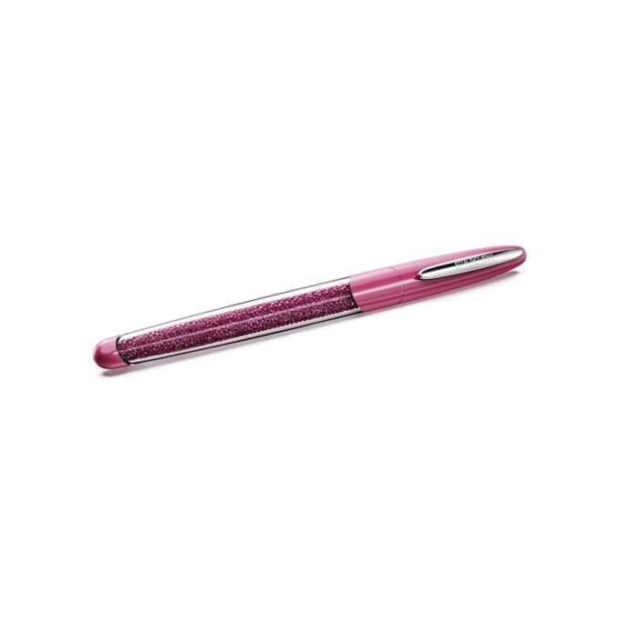 Crystalline Rollerball Pen Pink, Chrome Plated Crystalline Rollerball Pen Pink, Chrome Plated