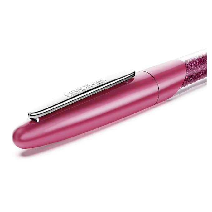 Crystalline Rollerball Pen Pink, Chrome Plated Crystalline Rollerball Pen Pink, Chrome Plated