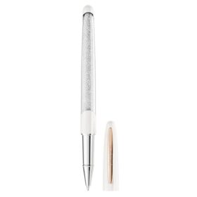 Crystalline Rollerball Pen White, Rose Gold-Tone Plated